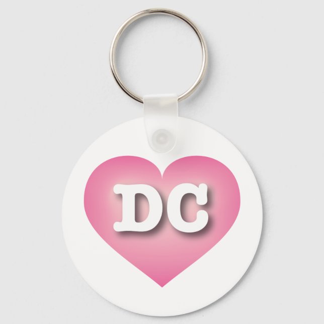 Chaveiro DC Pink Fade Heart - Eu amo DC (Frente)