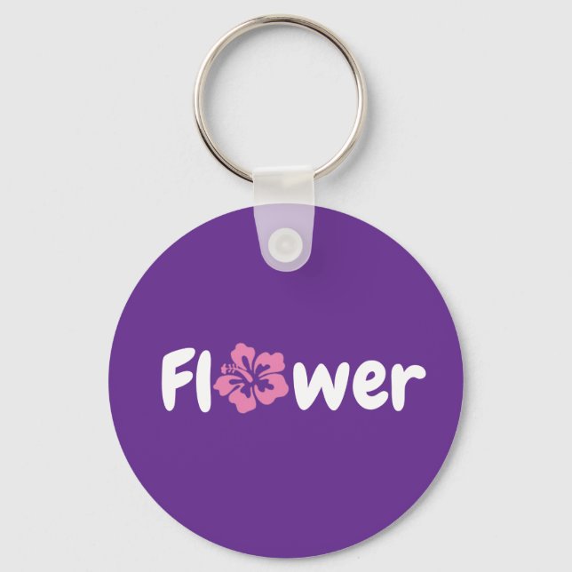 Chaveiro de acrilato de flores (Frente)