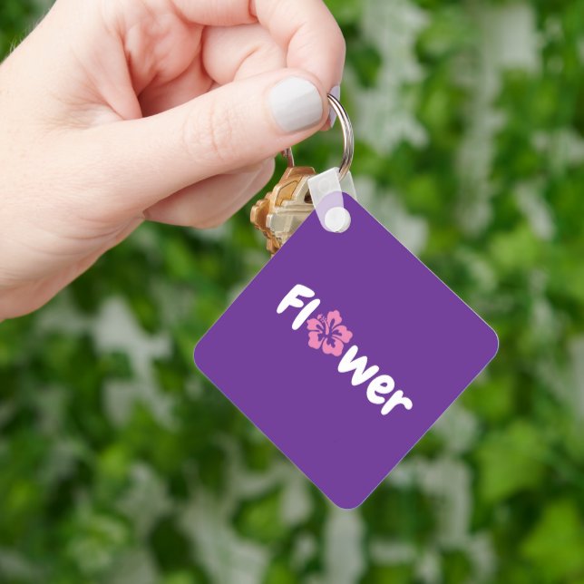 Chaveiro de acrilato de flores (Mão)