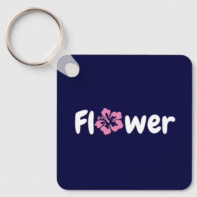 Chaveiro de acrilato de flores (Frente)
