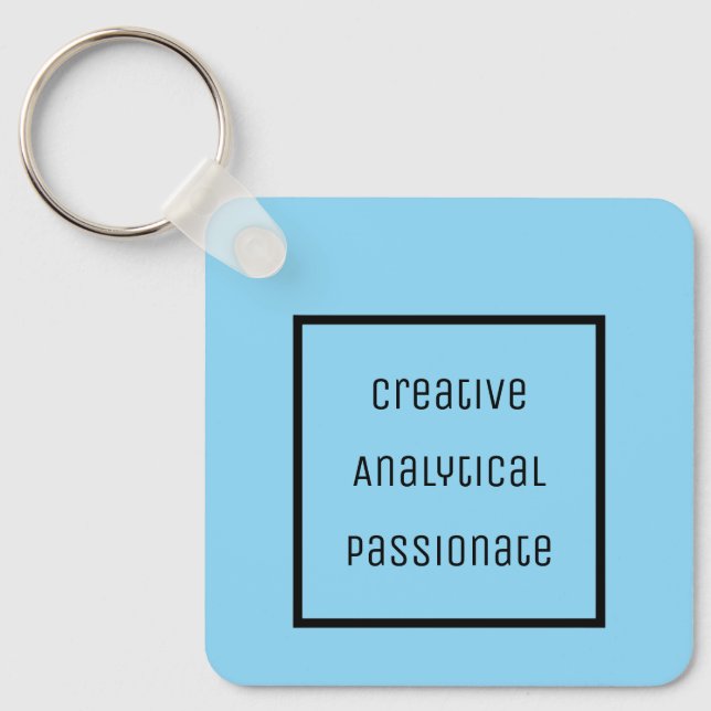 Chaveiro de acrílico criativo, analítico e passivo (Frente)