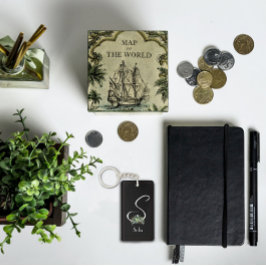 Chaveiro de acrílico inicial preto de cor d'água m