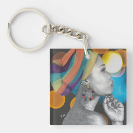 Chaveiro de acrílico pintado à mão