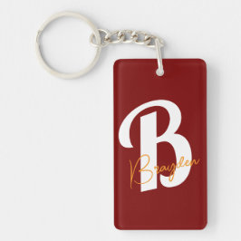 Chaveiro de acrílico vermelho Elegante moderno