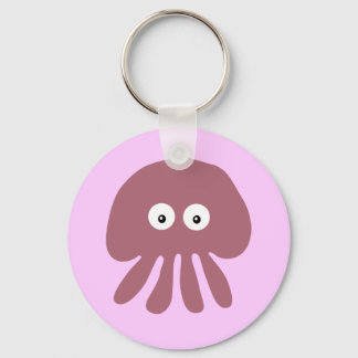 Chaveiro de água-vivas, cor-de-rosa,