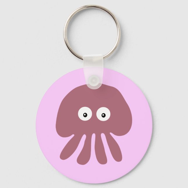 Chaveiro de água-vivas, cor-de-rosa, (Frente)