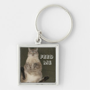 Chaveiro de "ALIMENTAÇÃO-ME" de gato
