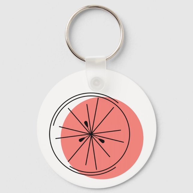 Chaveiro de alumínio cor-de-rosa Citrus (Frente)