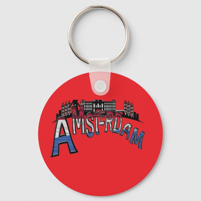 Chaveiro De Amsterdã com amor. (Frente)