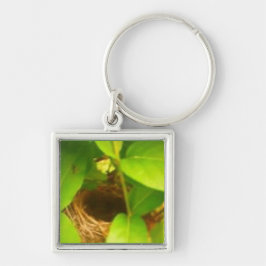 Chaveiro de Anel de Pássaro Quadrado Premium