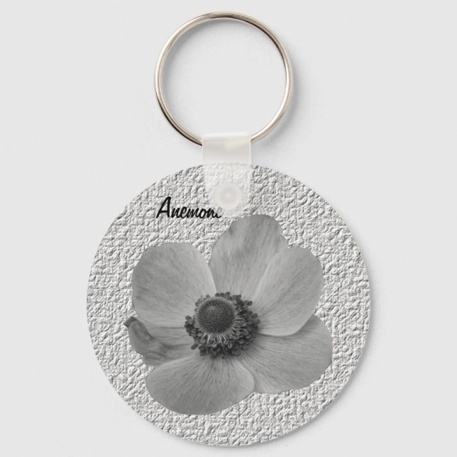 Chaveiro de Anemone Vintage Personalizável (Frente)