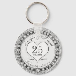 Chaveiro de Aniversário de 25 Silver