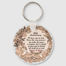 chaveiro de aniversário de 50 anos de casamento