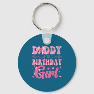 Chaveiro De Aniversário de Pai de Menina Família Rosa Coque