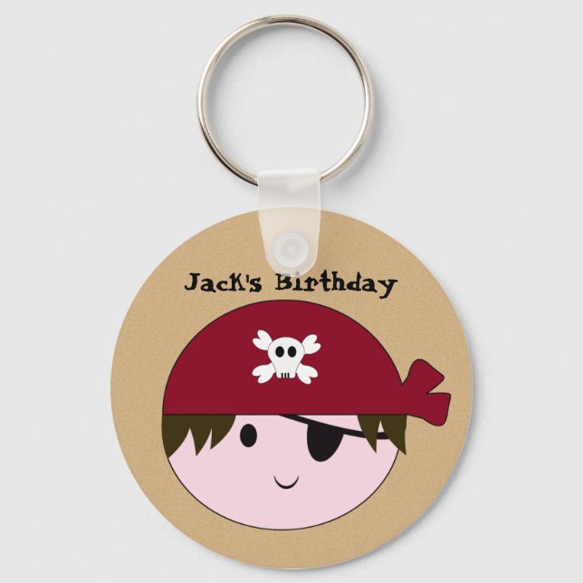 CHAVEIRO de aniversário de piratas personalizadas  (Frente)