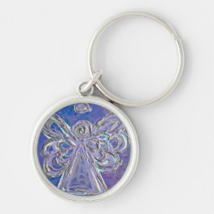 Chaveiro de Anjo de Prata Roxo