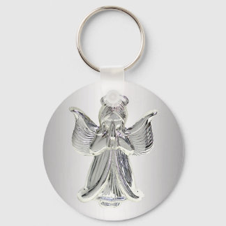 chaveiro de anjo prateado