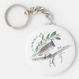 Chaveiro de Arte com Pássaro Tufado