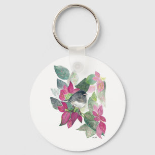 Chaveiro de Arte por Aquarela de Pássaro Junco Olh