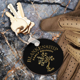 Chaveiro de Árvore Dourada de Reunião da Família P