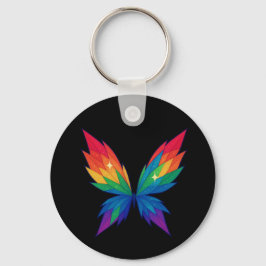 Chaveiro de Asas de Borboleta Arco-íris