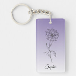 Chaveiro de Aster da Flor de Nascimento Personaliz