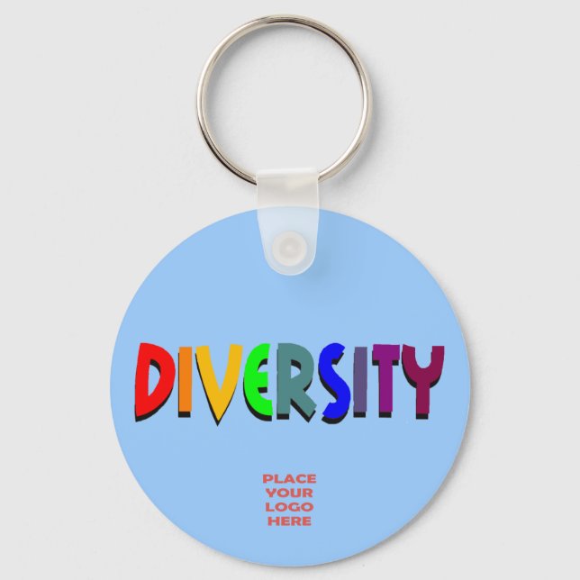 Chaveiro de Azul-Bebê Personalizado da Diversidade (Frente)