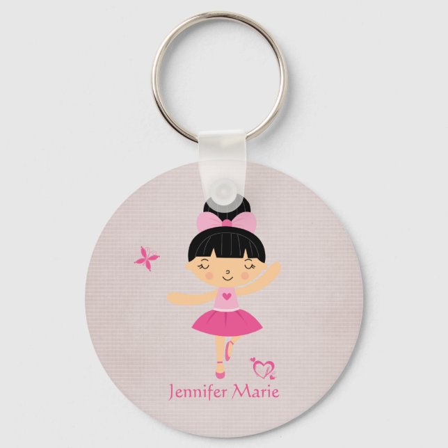 Chaveiro de bailarina branca, personalizada, (Frente)