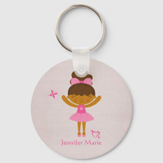 Chaveiro de bailarina étnica personalizada e bonit