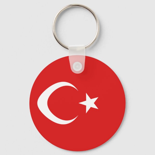 Chaveiro de Bandeira de Pesca da Turquia (Frente)