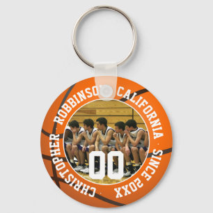 Chaveiro de basquete com foto da equipe