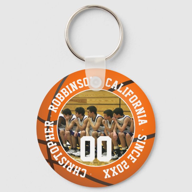 Chaveiro de basquete com foto da equipe (Frente)