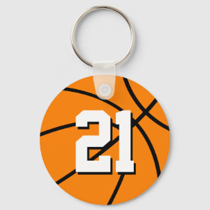 Chaveiro de basquete número 21   Personalizável