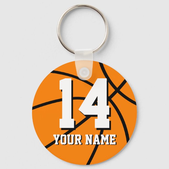 Chaveiro de basquete personalizado | nome e número (Frente)