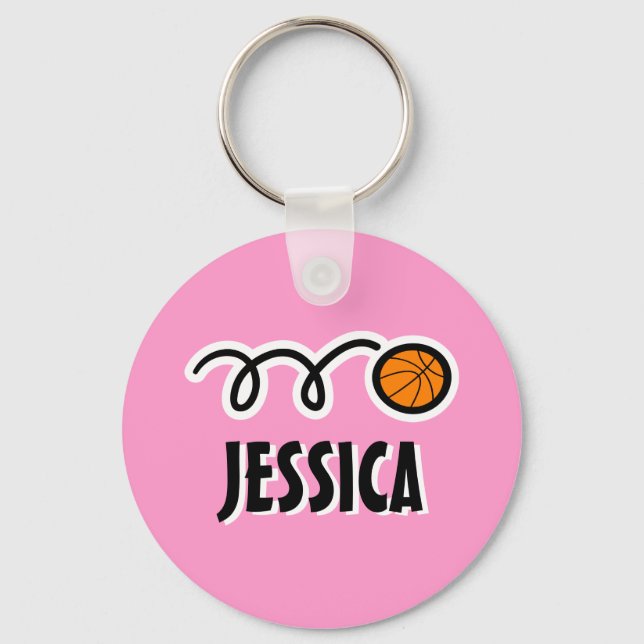 Chaveiro de basquete personalizado para nome femin (Frente)