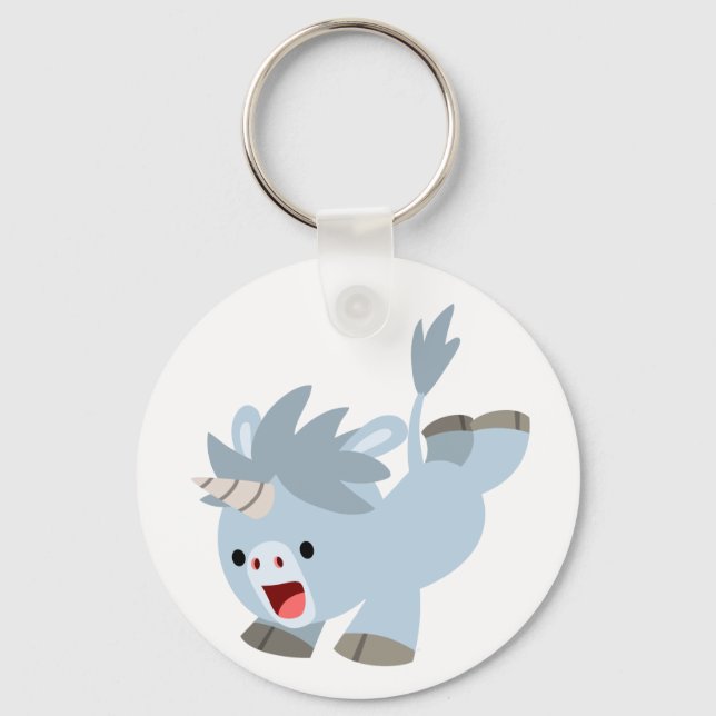 Chaveiro de Bela Cartoon Mischievous Baby Unicorn (Frente)