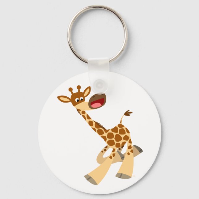Chaveiro de Bicicleta de Cartoon Ambling Giraffe (Frente)