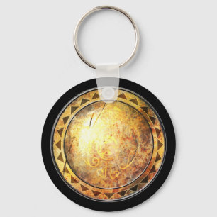 Chaveiro de blindagem redonda - Ouro Sun Emblem
