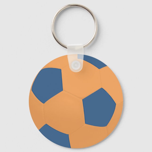 Chaveiro de Bola de Futebol Azul e Dourado (Frente)