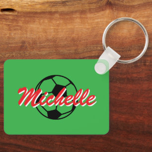 Chaveiro de bola de futebol com nome personalizado