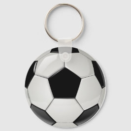 Chaveiro de bola de futebol preto e branco (Keyrin