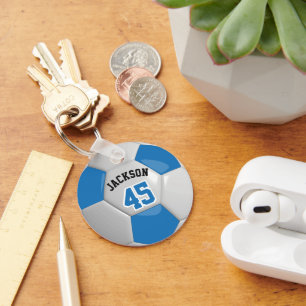 Chaveiro de bola ⚽ futebol branco e azul