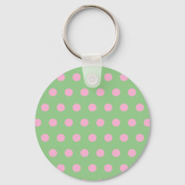 Chaveiro de bolinhas (Verde Sage e Rosa Pastel)
