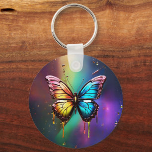 Chaveiro de Borboleta Arco-Íris
