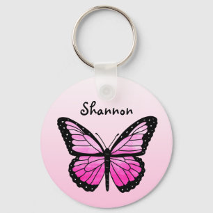 Chaveiro de borboleta rosa personalizada