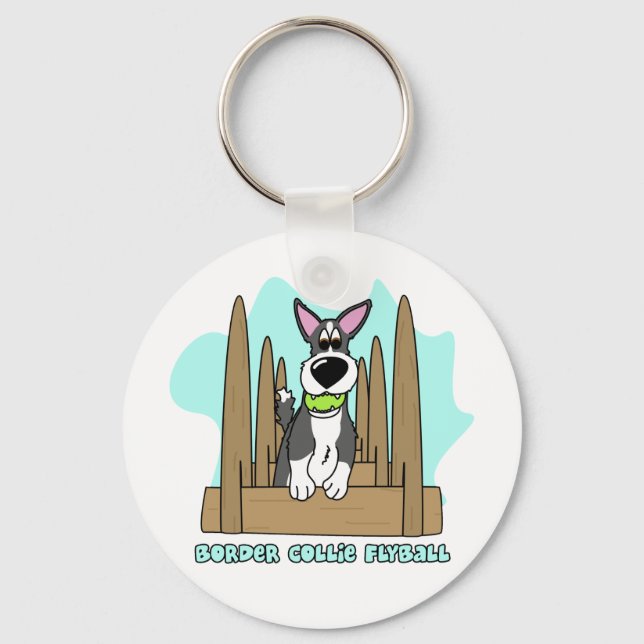 Chaveiro de Borda Collie Flyball (Frente)