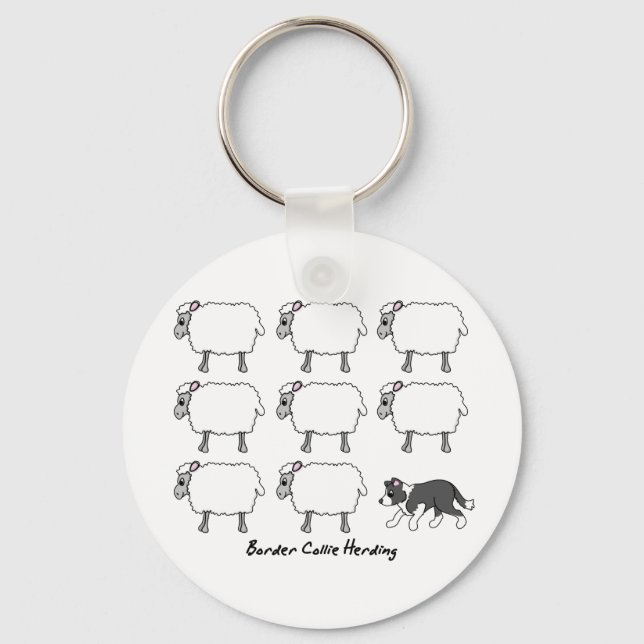 Chaveiro de Borda Collie Herding Sheep (Frente)