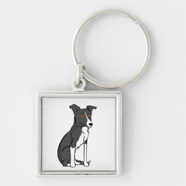 Chaveiro de border collie (Frente)