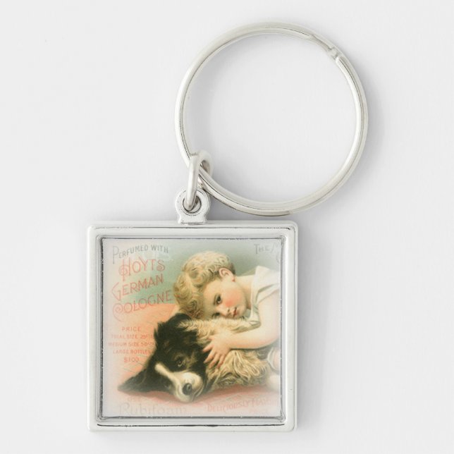 Chaveiro de border collie do vintage (Frente)