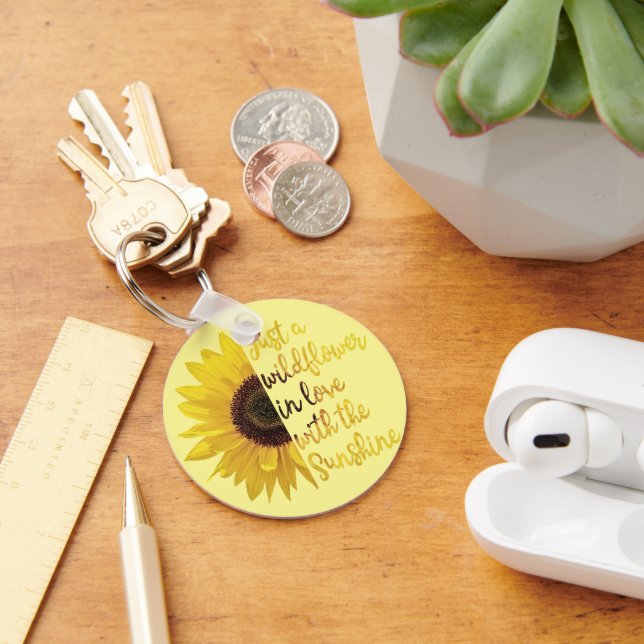 Chaveiro de Botão Amarelo com Cotação (Mesa)